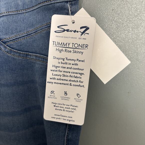 NWT Seven7 Plus High-Rise Tummy Toner Skinny Jean Lunar 16W New Spot - Picture 3 of 9